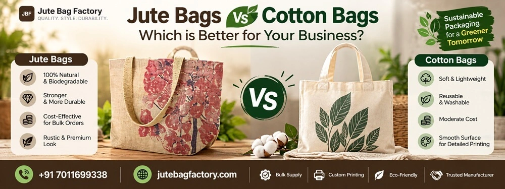 Jute Bags vs Cotton Bags: Which is Better for Your Business?