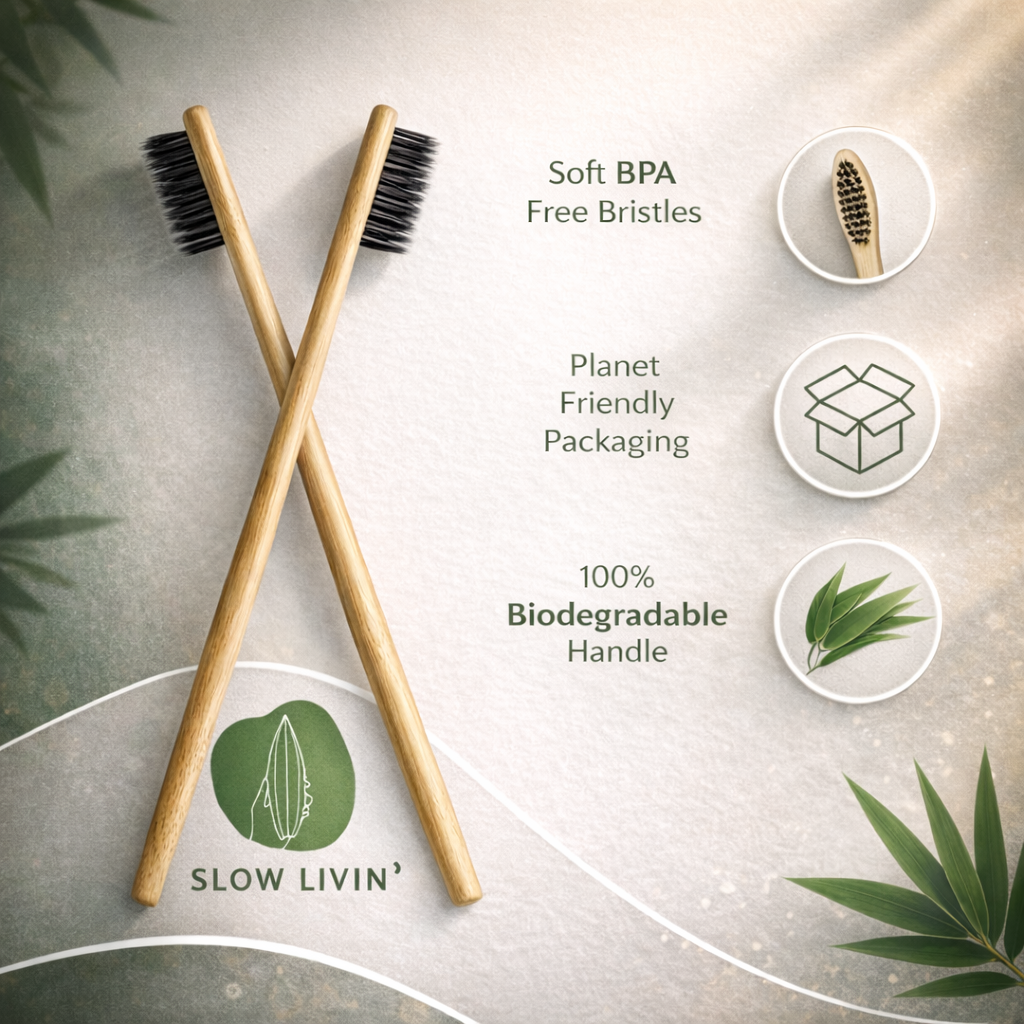 Bamboo Toothbrush - Black Bristles — Shop online | Slow Livin — view 5